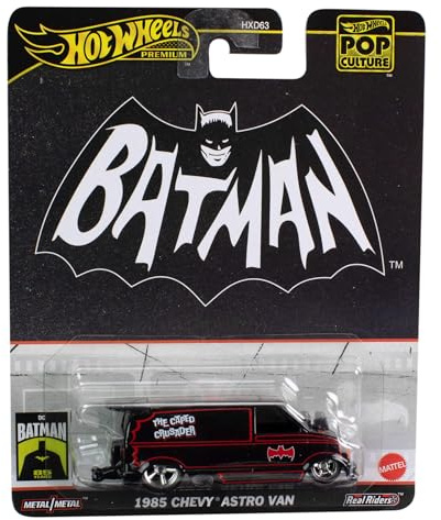 Hot Wheels BATMAN 1985 CHEVY ASTRO VAN BATMOBILE Die Cast Modellbil - 1:64 - längd 7 cm POP CULTURE HVJ48