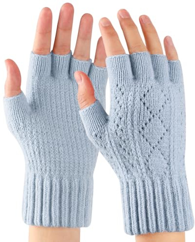 TAGVO Guanti Senza Dita Touch Screen Invernali Uomo Donna, Unisex Elastico Guanti Caldi Fodera in Pile Lana Traspiranti e Imbottiti, Guanti da donna Guanti da Esterno per Ciclismo Moto Jogging Lavoro