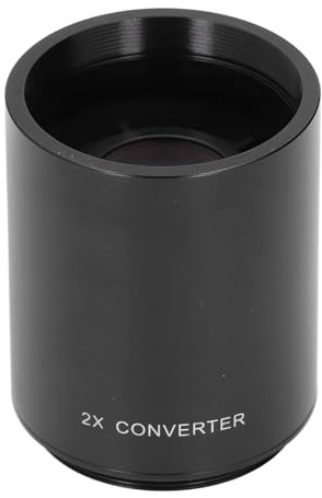 Teleconvertidor 2X, Lente Teleconvertidor Profesional con Vidrio Óptico HD para 420-800 Mm 650-1300 Mm 500 Mm 800 Mm 900 Mm, Adaptador de Montaje en T para Cámaras DSLR
