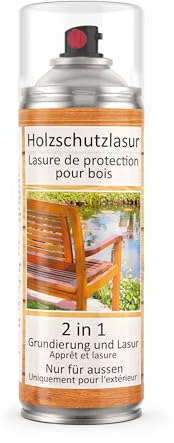 COLORS Holzschutzlasur Spray - 400ml Spraydose - UV und wetterfest, für Aussenbereich mit Schutz vor Feuchtigkeit - Farblos