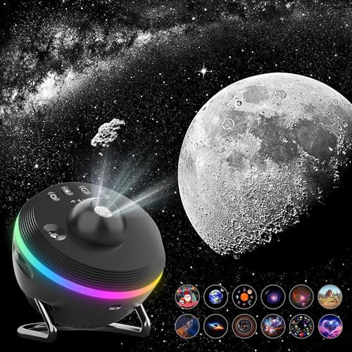Galaxy Projector, Star Projector for Kids Ceiling, Planetarium Space Projection Light with Milky Way Shooting Planet Meteor Timer, Galaxy Projector for Home Bedroom Decor Christmas Gift