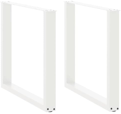vidaXL Esstischbeine U-Form 2 Stk. Weiß 80x(72-73) cm Stahl