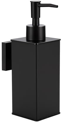 DAZI Dispensador de Jabón de Pared, 240 ML, Metal Negro Antioxidante, Rellenable, para Baño y Cocina