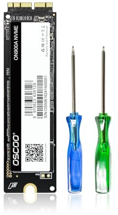 OSCOO 512Go NVMe SSD PCIe gen3.0x4 Disque Dur Interne pour Lire et écrire Jusqu’à 3500Mo/s, Technologie NVMe 3D NAND, pour MacAir 2013-2017, MacPro 2013-2016, Mac Mini 2014, iMac 2012-2018