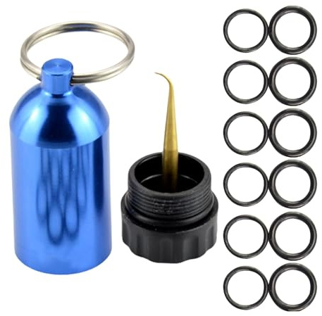 Tauch-O-Ring Set - 12 Stück O-Ringe, Minii Tauchflasche | Taucherflasche Schlüsselanhänger mit O-Ring, Miniaturgehäuse aus Aluminiumlegierung, S'ad
