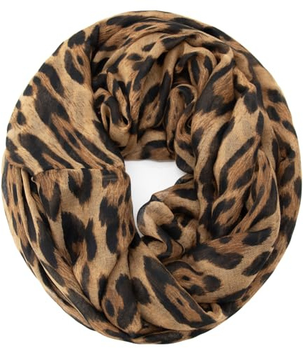 Glamexx24 Damen Loop Schal Leopard Muster Langschal Schlauchschal Tuch Loopschal Mädchen Animal Print Tuch
