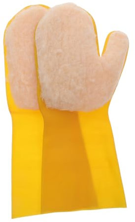 ibasenice 2 Pcs Pool Cleaning Gloves Comfortable Mitts for Efficient Scrubbing Swimming Pools Hot Tubs and Aquariums Warm and Soft for Cold Weather Use Yellow