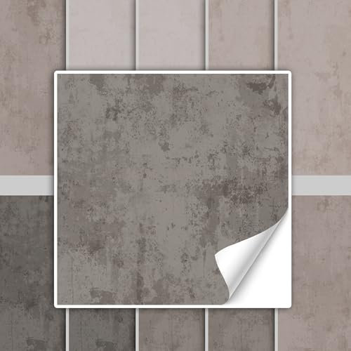 GRAZDesign Fliesenaufkleber Betonoptik Grau - Moderne Wanddekoration PVC Wasserdicht - 15x15cm / 30 Stück