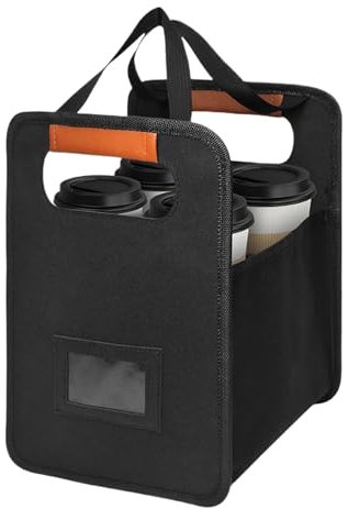 Portavasos portátil para café, plegable con asa, bandeja para bebidas reutilizable, soporte para bebidas de 4 tazas, festival de picnics, uso deportivo