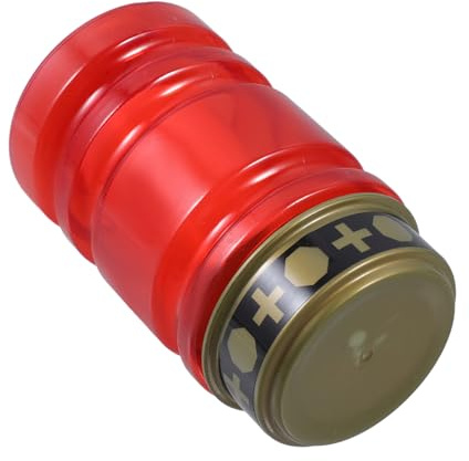 Milisten LED Cross Candle Lamp with Red Flickering Flameless Light Reusable Church Graveyard Decoration Jesus Motif Lamp Plug Electronic Candle for Memorial Rituals