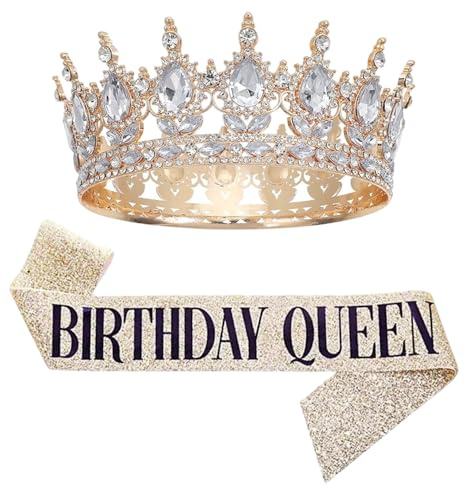 ZaoGoin 2 Stück Krone Geburtstag, Geburtstagskrone Mädchen, Birthday Girl Haarschmuck, Geburtstagsparty Dekoration, Fotoprops für Frauen und Mädchen