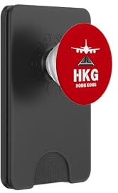 HKG Airport Hong Kong Airplane Landing on Runway PopSockets PopWallet for MagSafe