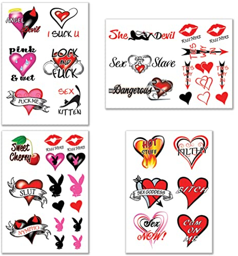 40+ Tatouages ​​Temporaires Sexy Coquines Tatouages Temporaires Pour Femme Mesdames Hommes - Plaisir Adulte Pour Avant-Bras Pattes Arrière Bout Estomac