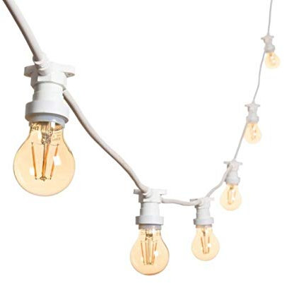 Catena di Lampadine 10 Metri 10 Lampade E27 Impermeabile IP65 LED Luci Esterne Catena Luci per Interno e Esterno Luce Decorativa (BIANCO)