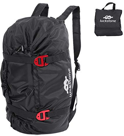 VGEBY Klettertasche, Seil-Aufbewahrungstasche mit Klappbarem Schultergurt, Schwarz, für Klettern, Camping und Wandern