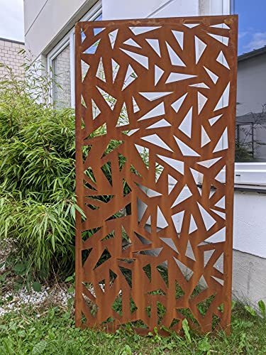 Edelrost Garten Sichtschutz aus Metall Rost Gartenzaun Gartendeko edelrost Sichtschutzwand 1mm 032131-2 B75 H150cm