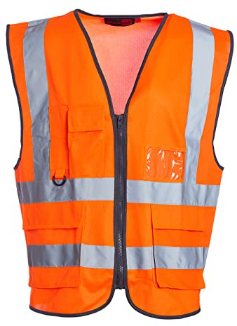 Blackrock Orange Premium Hi Vis Vest With Pockets, ID Pouch & Key Loop