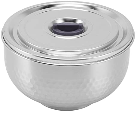 MOUMOUTEN Ciotole in acciaio inossidabile Isolamento a doppia parete, ciotola in acciaio inossidabile Isolamento termico antiruggine a 2 strati per posate da cucina per zuppa di riso 14 cm(UN)