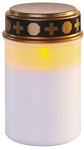 EMOS LED Candle, Vintage Outdoor Grave Light with Timer, IP44 Waterproof, Battery Operated, Cemetery Candle, 10,000 Hours Life DCCV21