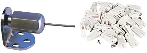 Windhager Montageset InoxLine aus Edelstahl für Sonnensegel, Seilspannmarkiesen Zubehör, Montageset für Sonnenschutz, Silber, 6.1x18.2x27 cm & Laufhaken für die Befestigung, 30 STK Set, 10701, Weiß