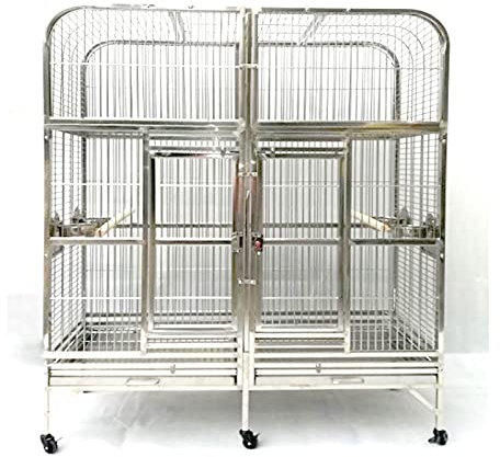 Vogelkäfig Große Größe 304 Edelstahl Papageienkäfig Doppelter Vogelkäfig Amazonen 125cmX60 Heimtierbedarf