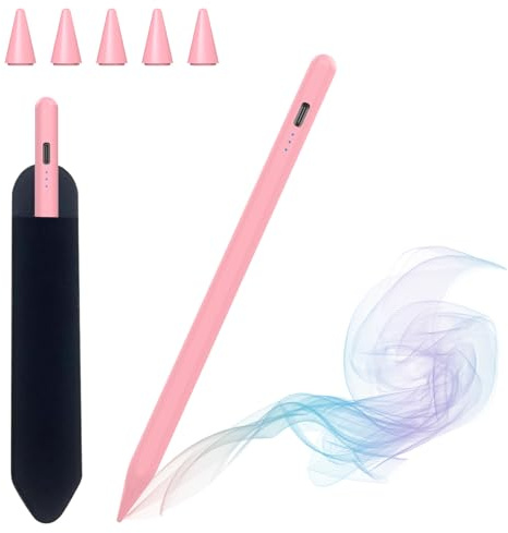 Pencil für Apple ipad, Stylus Stift für iPad 2018-2026 Palm Rejection | Schnellladung, Neigungssensitivität für iPad 11 A16/10/9/8/7/6, Mini 6/5, Air 5/4/3/M2/M3/M4, Pro 3/4/5/6/M4 Gen, Rosa