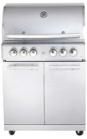 ALLGRILL Barbecue à gaz CHEF L en acier inoxydable, modèle de base modulaire, 4 brûleurs, brûleur arrière (500904)