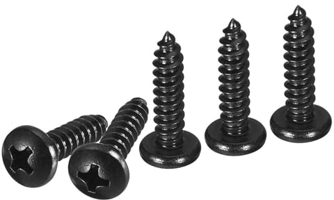 DTGN #10x3/4 Phillips Pan Head Self-tapping Screw - 100Pack - Black Oxide 304 Stainless Steel Sheet Metal Screws Wood Screws
