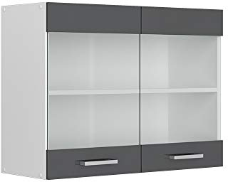 Vicco Hängeschrank R-Line, Anthrazit Hochglanz, 80 cm
