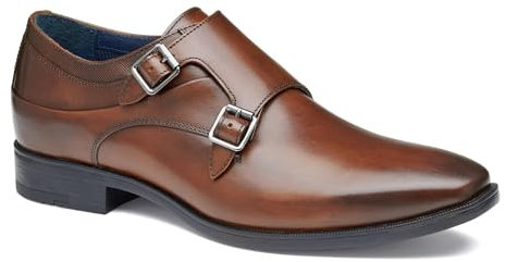 Johnston & Murphy Men's Gibbons Double-Buckle Monk Brown Full Grain 10.5 Medium