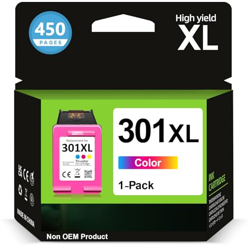 301 XL Druckerpatronen Farbe- 450 Seiten, 301 XL Farbe Kompatibel für HP 301 Druckerpatronen Farbe Original, 301 Farbe für Envy 4500 4504 5530 5534 DeskJet 2540 2544 2549 1510 OfficeJet 4630 4632 2620