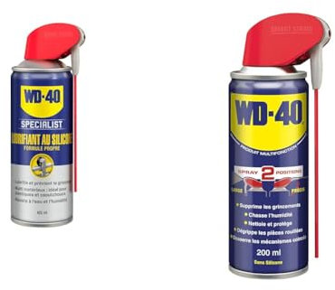 WD-40 Specialist • Lubrifiant Au Silicone • Spray Double Position • Formule Propre & WD-40 Produit Multifonction Spray Double Position Sans Silicone Non Conducteur Compatible Plastiques