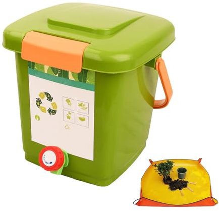avec Robinet pour Collecter Le Liquide De Compost Composteur 8L/10L/15L/20L économisez De l'espace Et Facile à Transporter Composteur Appartement,Style1(8L)-2Set