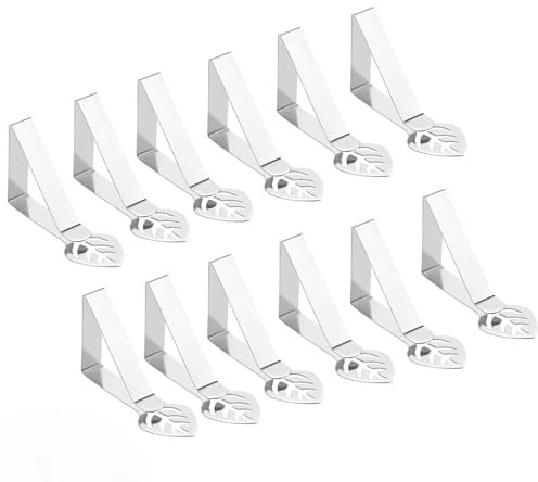 Eidoct Tischdecken-Halter-Clips für den Innen- und Außenbereich, Blattform, Picknick-Tischdeckenklammern, Tischdeckenklammer, groß, Edelstahl, dekorative Abdeckklemme für Party, Hochzeit, Restaurant,