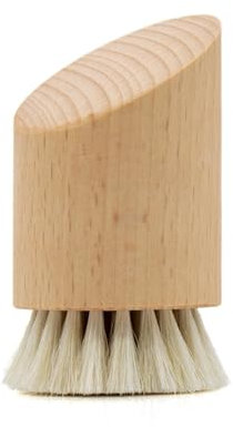 Spazzola per la pulizia del viso, in legno di faggio, per la cura della pelle, per la pulizia dei pori, con setole di lana, morbide e massaggianti