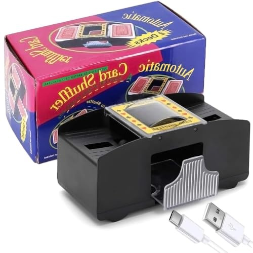 AcpopbM Mélangeur de Cartes Automatique mélangeur de Cartes de électrique alimenté par Piles AA/USB