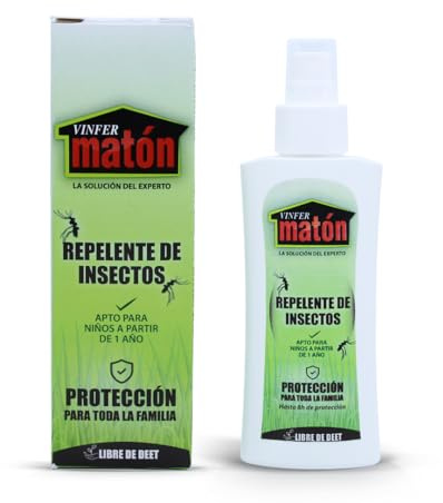 Repelente de insectos VINFERMATON | Mosquitos y garrapatas | 0% DEET | Apto para niños 1 año | Protección 8 horas