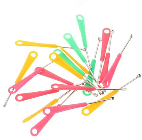 BCOATH 200stücke Bunte Ohrlöffel Edelstahl Ohrenschmalz Entferner Ohrwax Cleaning Tools Mit Rutschfestem Griff Ergonomisch Sicher Für Erwachsene Und Familien