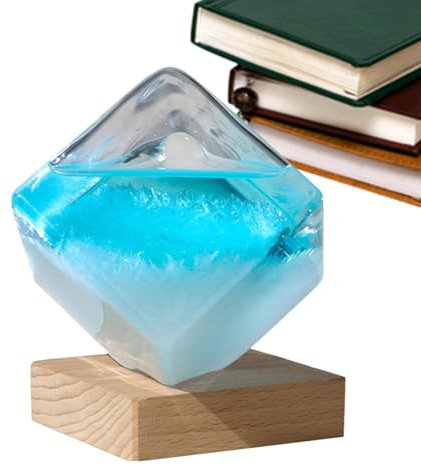 Storm Glass Baromètre Météorologique Storm Glass Prévisions météo Nuage Cube à eau Décoration de Bureau Ornement Décoratif Maison