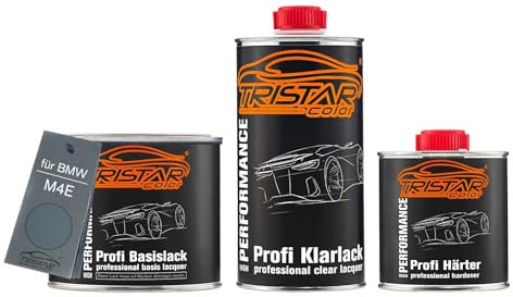 TRISTARcolor Autolack Set Dose spritzfertig für BMW M4E Oceanblau Metallic Matt Basislack + 2K Klarlack 1,25L