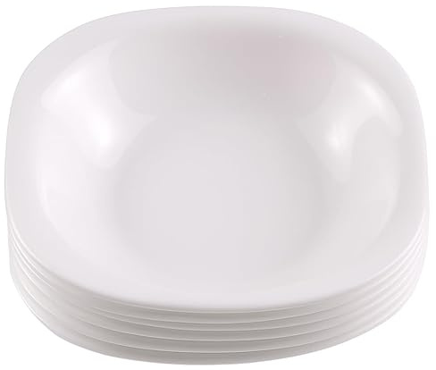 Best House | 9 Opalware Bowl Set | 6 Pcs | 9/23 cm | Salad Soup Fruit Bowl Set | White | Microwave, Oven, and Dishwasher Safe, Serving Dinner Bowl Dinnerware Set