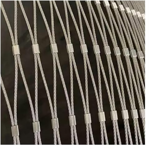 DTVEW 304 Edelstahl-Seilnetz, Stahlmetallgarten-Maschendraht-Filetarbeit, 1,5mm/2,0mm Sicherheitsnetz Langlebiges Hirschzaunnetz, Treppenschutzzaun(10cm/2mm,1.2x4m/3.9x13.1ft)
