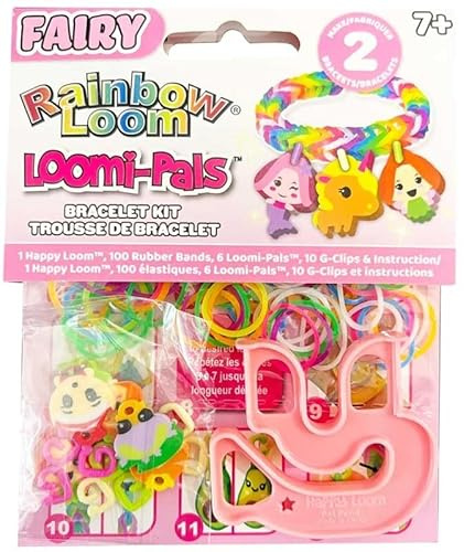 Rainbow Loom Fairy Loomi-Pals Armbandherstellungs-Set, 100 Gummibänder, 6 Charms, 10 G-Clips, ab 7 Jahren