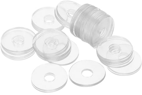 Cabilock 50 Arandelas Transparentes De Vinilo 0,79 Pulgadas Para Manijas De Puertas De Ducha, Juntas Planas De Fijación De Tornillos, Juntas De Sellado Resistentes Para Reparación Del Hogar