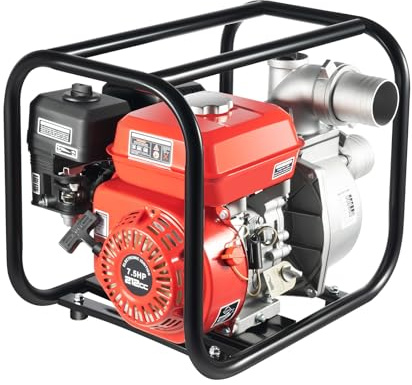 4-takts termopump motorpump 7,5HP bensin trädgårdspump 3600 rpm sughöjd 8 m, för jordbruksmark, trädgård