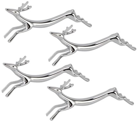 Fafeicy Núcidos Refinados Finos con Descanso para una Cuchara con Ligero Horquilla Portátil 4pcs (Ciervo)