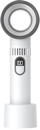 Desk Fan - Rechargeable Personal Cooler | Quiet Bladeless Circulator | 5 Speed Portable Airflow Fan with Digital Display | Cooling Device Gadget for Bedroom Office Living Room Travel Home