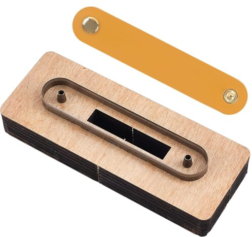 GORGECRAFT Troqueles de Corte de Cuero Correas de Cable de Acero Metálico Organizador de Cables Cortador de Formas Molde de Punzonado Y Repujado Plantilla de Corte Herramienta con Base de Madera Lisa