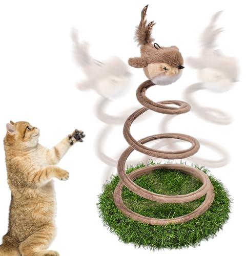 Juguete interactivo para gatos, juguete para gatos, juguete de autoempleo, juguete para gatos con pájaro volador, juguete de remolino de gato, juguete de inteligencia para gatos, juguetes interactivos