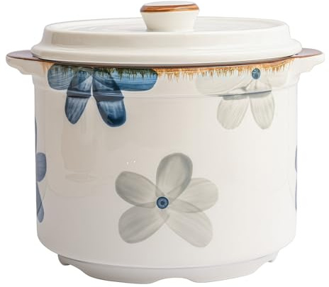 Jaamyears Ciotole per zuppa di cipolle da 400 ml, tazza da zuppa con manici e coperchio, in ceramica, adatta al forno